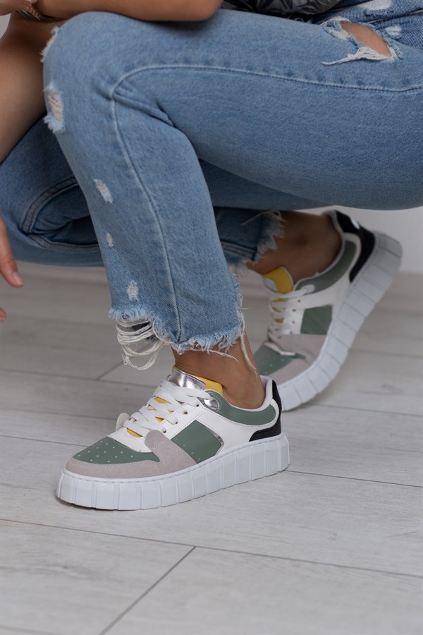 Roma Kadın Spor Ayakkabı Beyaz - Yeşil