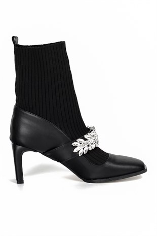 20K Eşle Flora Kadın Günlük Topuklu Ayakkabı Siyah