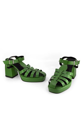 Kary Kadın Günlük Sandalet Yeşil