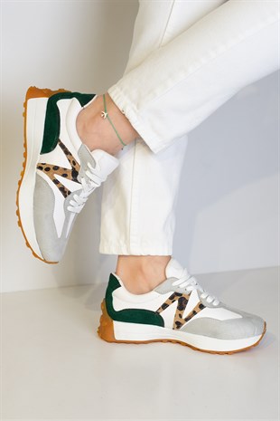 Lisa Kadın Spor Ayakkabı Beyaz - Yeşil