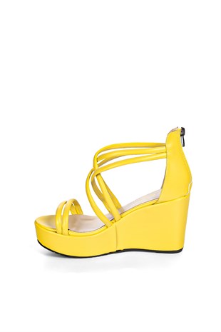 Loris Bayan Dolgu Topuk Ayakkabı Sarı
