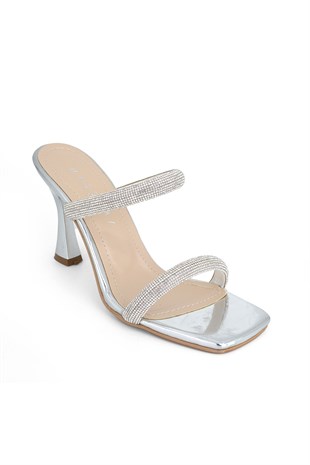 Savio Kadın Topuklu Ayakkabı Gümüş